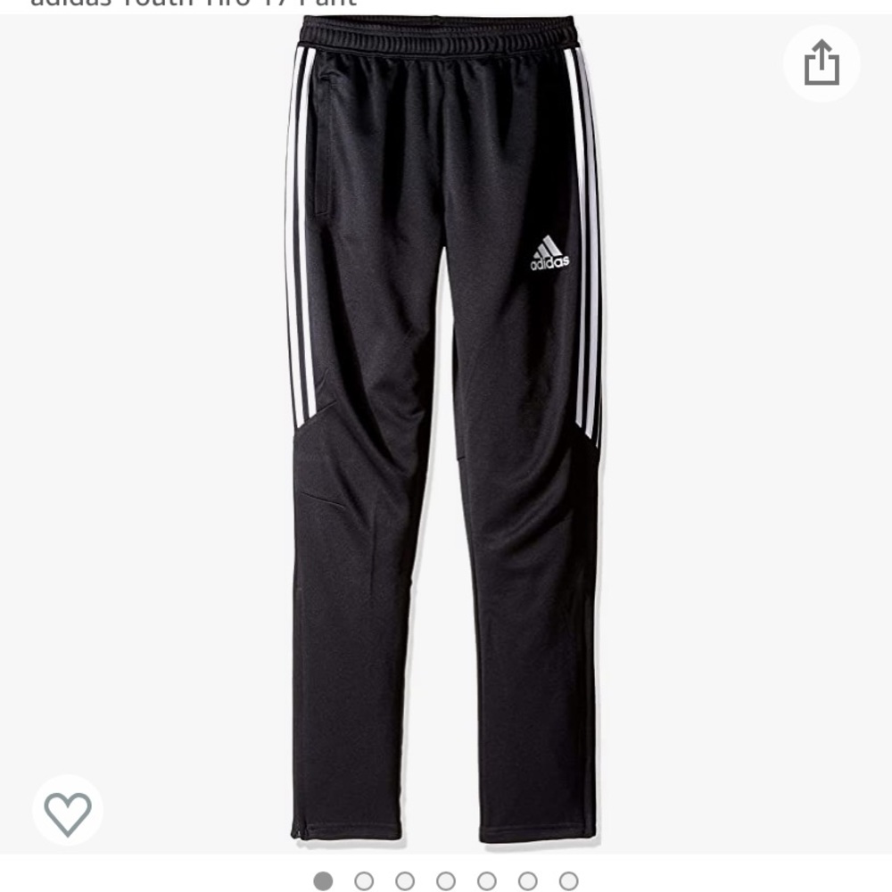 Boys Adidas Tiros soccer pants jogger athletic sweatpants 13-14 size Large black